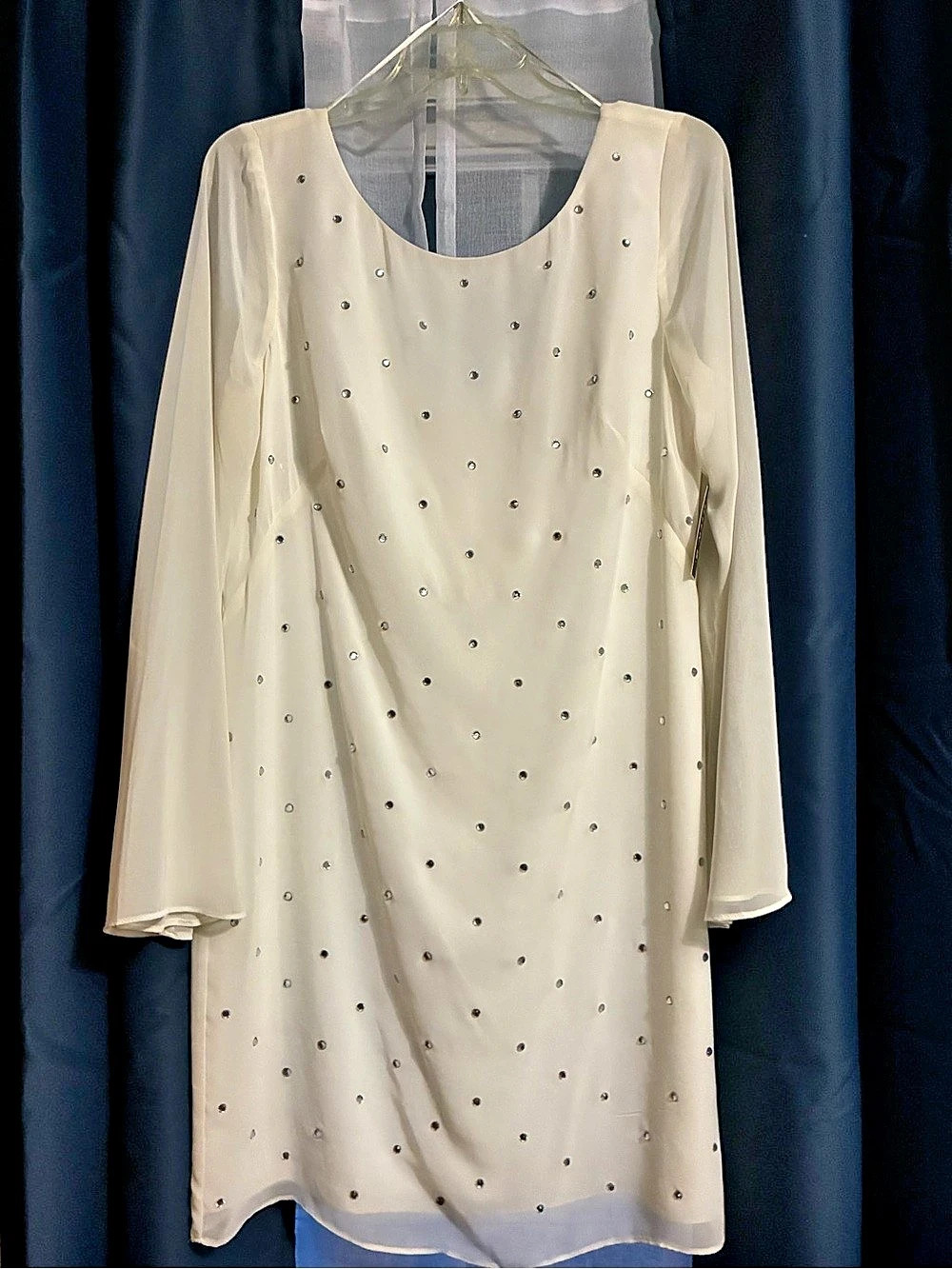 Embellished Mini Dress in Cream Like New